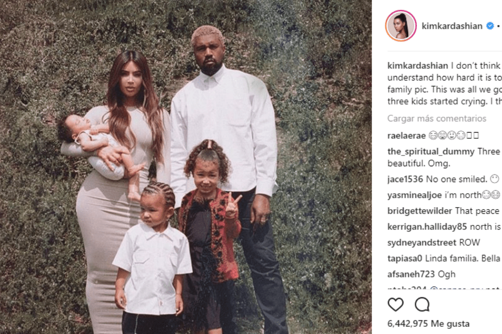 Kim Kardashian, su esposo Kanye West y sus hijos.
/ Tomada de la cuenta de Instagram de Kim Kardashian