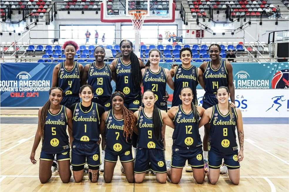 La selección femenina de baloncesto de Colombia.