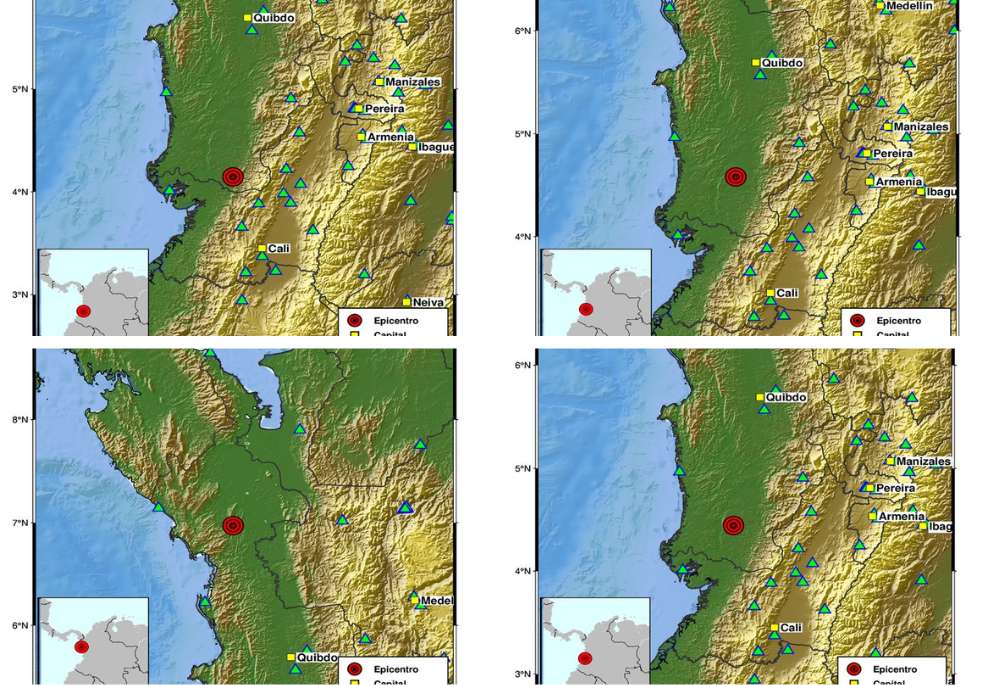 El servicio Geológico Colombiano reportó cuatro sismos superficiales y de baja magnitud.
