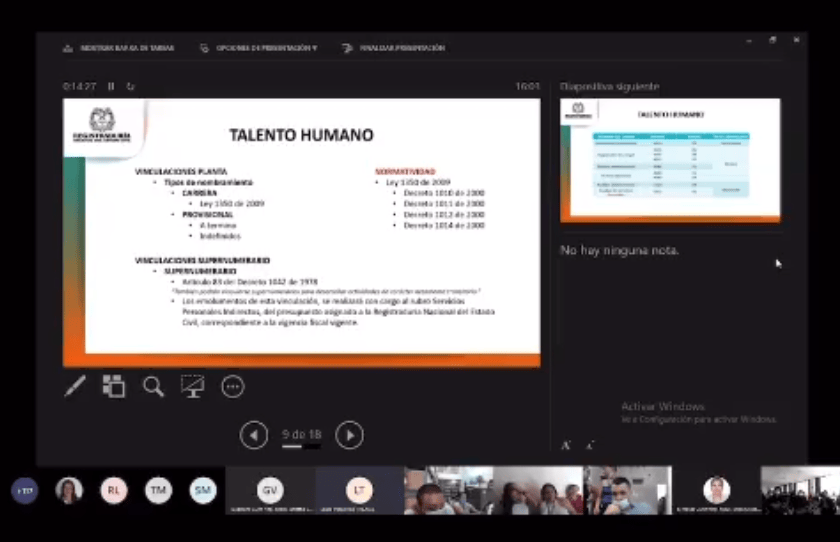 El hecho se registró en una videollamada de empleados de la Registraduría de Cundinamarca.
