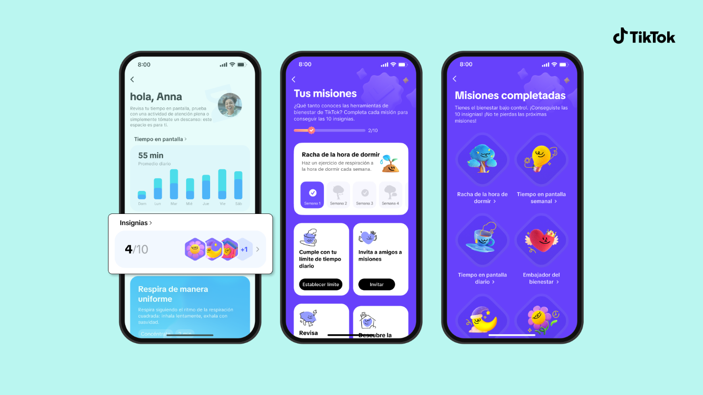 El espacio de TikTok en donde se integran afirmaciones, sonidos, ejercicios de respiración y ajustes de uso diario.