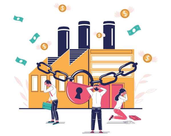 Ilustración de empresa embargada.