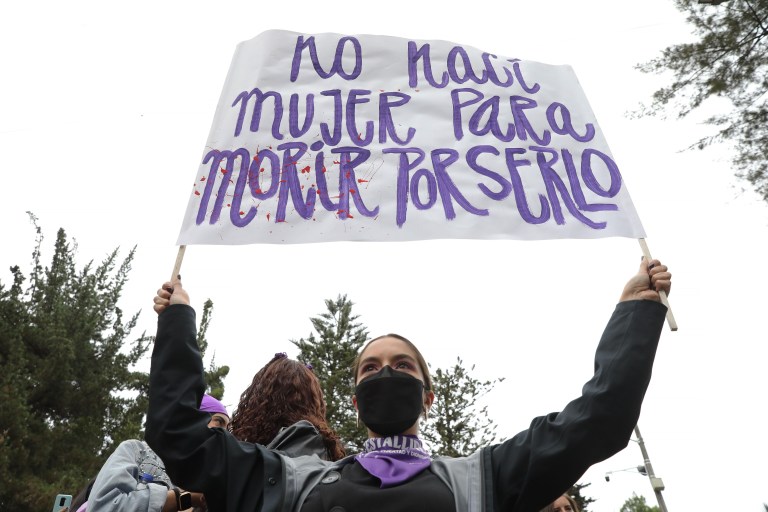 Los carteles también fueron protagonistas en la marcha del 8M