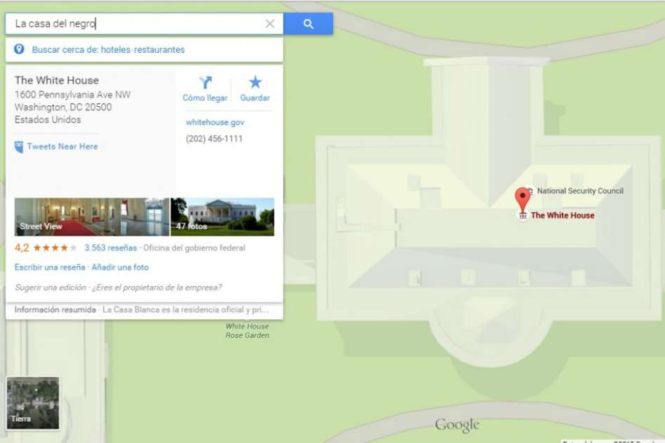 Pantallazo de búsqueda de Google Maps / Pantallazo de búsqueda de Google Maps