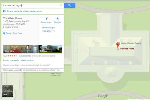 El curioso resultado de buscar "La casa del negro" en Google Maps