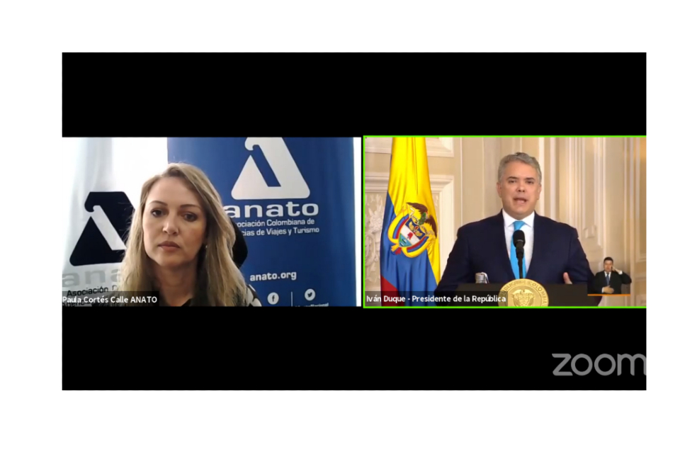 Paula Cortés Calle y el presidente Iván Duque.