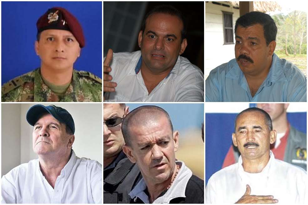 Coronel Róbinson González, Salvatore Mancuso, Diego Murillo, ‘Don Berna’, Alias ‘Ernesto Báez’, Juan Carlos el ‘Tuso’ Sierra y Ramiro ‘Cuco’ Vanoy. / Archivo