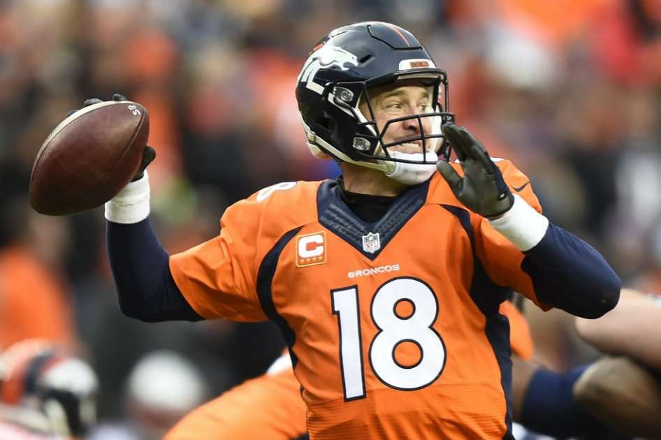 Payton Manning, mariscal de campo de los Broncos de Denver. Foto: AFP
