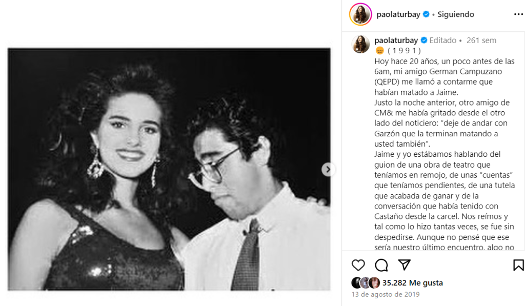Paola Turbay y Jaime Garzón