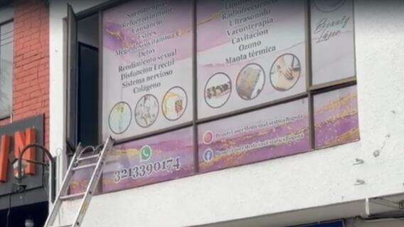 Clínica Beauty Laser, donde fue vista por última vez Yulixa Toloza, mujer actualmente desaparecida.