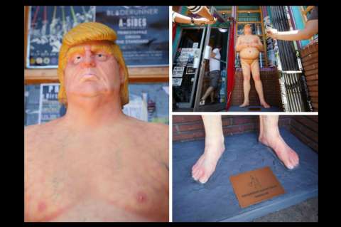Imágenes de la estatua de Donald Trump que causa polémica en EE.UU.