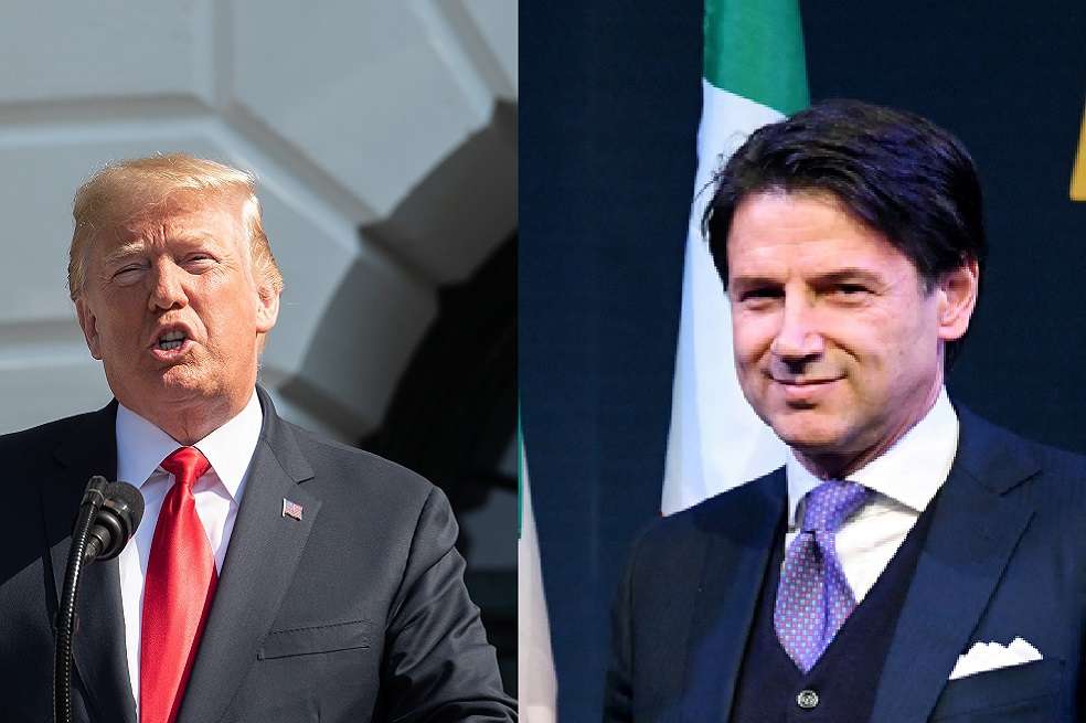 El presidente de Estados Unidos, Donald Trump, y el primer ministro italiano, Giuseppe Conte / AFP