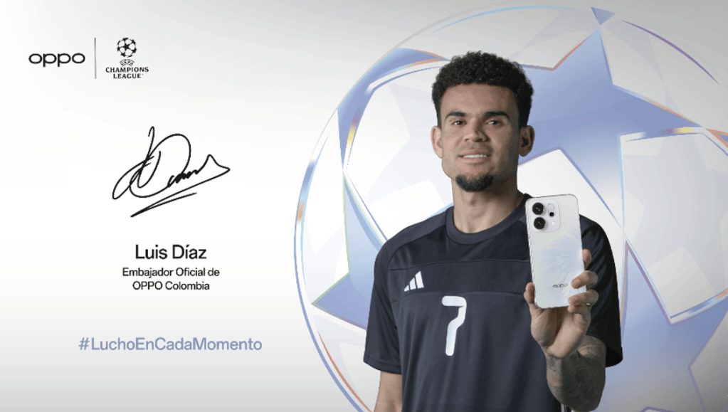 Con su talento, disciplina y conexión con sus orígenes, Luis Díaz fue anunciado como la nueva cara de OPPO en Colombia. / Cortesía.