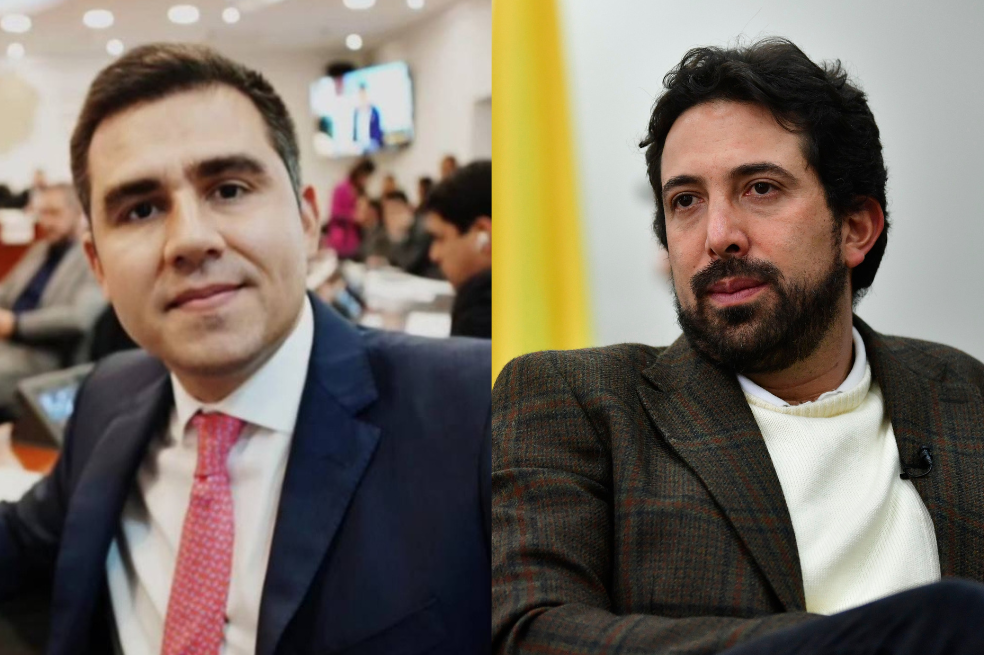 El representante Carlos Ardila y el ministro de Hacienda, Diego Guevara