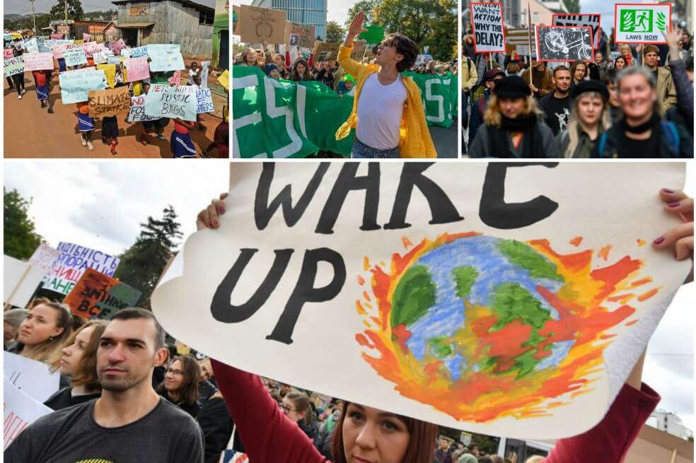 Miles de jóvenes se unieron a las marchas por el clima en diferentes ciudades del mundo. / AFP