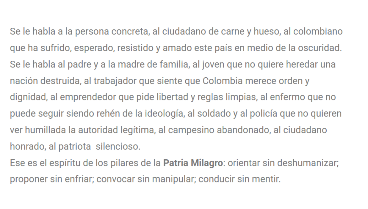 Captura de pantalla "Firmes por la patria"