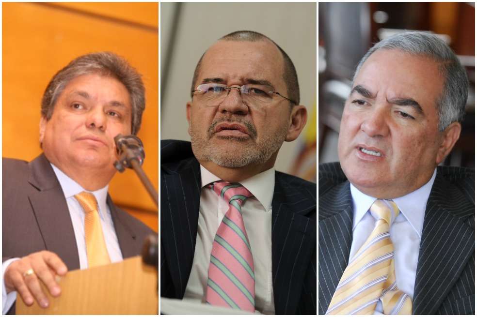 Los candidatos a la Contraloría: Gilberto Rondón, ternado por el Consejo de Estado; Carlos Ardila Ballesteros, por la Corte Suprema de Justicia, y Edgardo Maya, por la Corte Constitucional. / Archivo