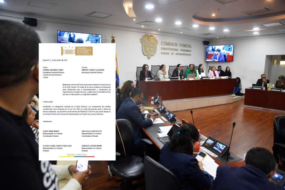 La ponencia positiva de la ley de sometimiento ya llegó a la Comisión Primera.