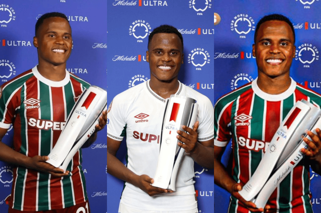 Jhon Arias, con sus premios a MVP en los partidos de Fluminense.