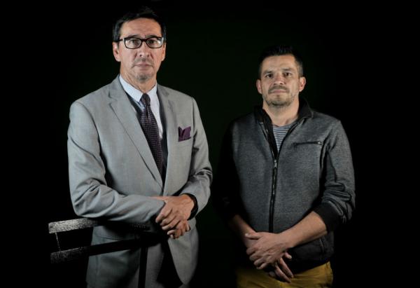 Ricardo Rivas, hermano de Paúl Rivas, y Raúl Borja, primo de Javier Ortega. / Óscar Pérez - El Espectador.