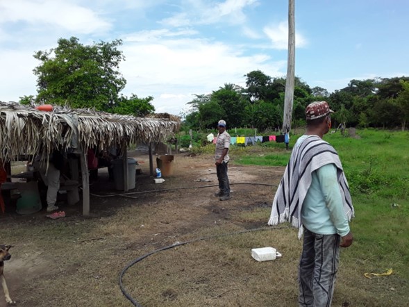 Campesinos en los predios de Las Pavas.