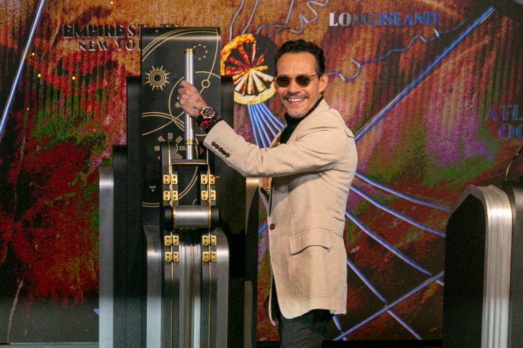 New York (United States), 05/12/2022.- American singer-songwriter Marc Anthony participates in a lighting ceremony to celebrate the golden anniversary of the Maestro Cares Foundation at the Empire State Building in New York, New York, USA, 05 December 2022. (Estados Unidos, Nueva York) EFE/EPA/SARAH YENESEL / POOL