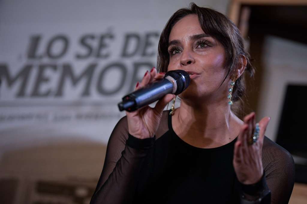 Diana Ángel, actriz colombiana, durante el lanzamiento de "Lo sé de Memoria", la serie documental original de El Espectador y RTVC.