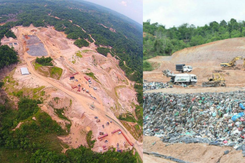 El relleno Yerbabuena, propiedad de la empresa Rediba, fue construido en zona de protección ambiental en la Ciénaga de San Silvestre. / Cortesía.
