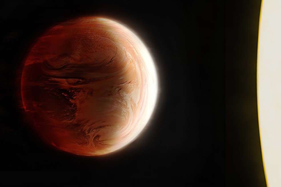 WASP-121b, el planeta en el que se centra el estudio, es casi el doble de tamaño que Júpiter. - Impresión artística de WASP-121 b.