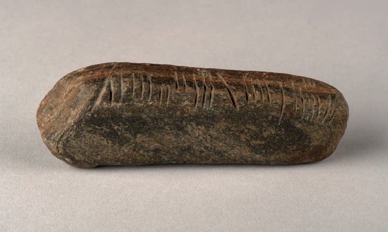 Un profesor encontró en su jardín una piedra con inscripciones de un alfabeto antiguo