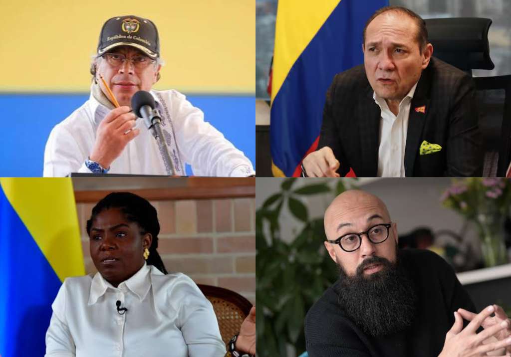 Gustavo Petro, Antonio Sanguino, Francia Márquez y Carlos Carrillo.