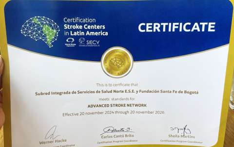 Bogotá recibe certificación internacional por su atención a pacientes ACV