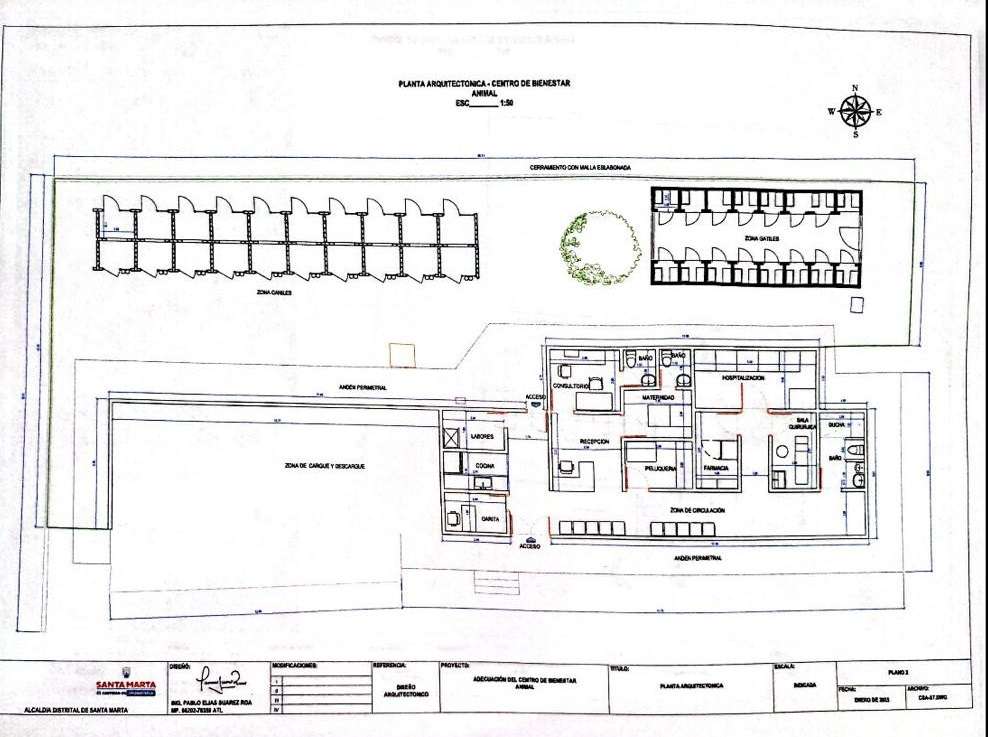 Este es el plano arquitectónico que mostraba como quedaría el lugar en caso de una eventual construcción en el terreno que pertenecía a la Policía e Carretera.