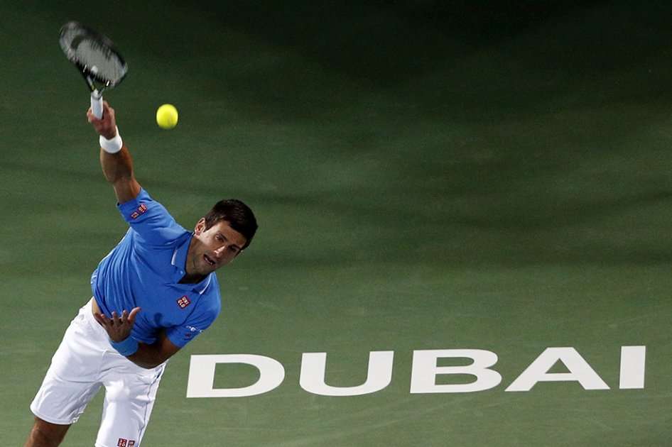 Novak Djokovic en la final del Abierto de Dubai. Foto: AFP