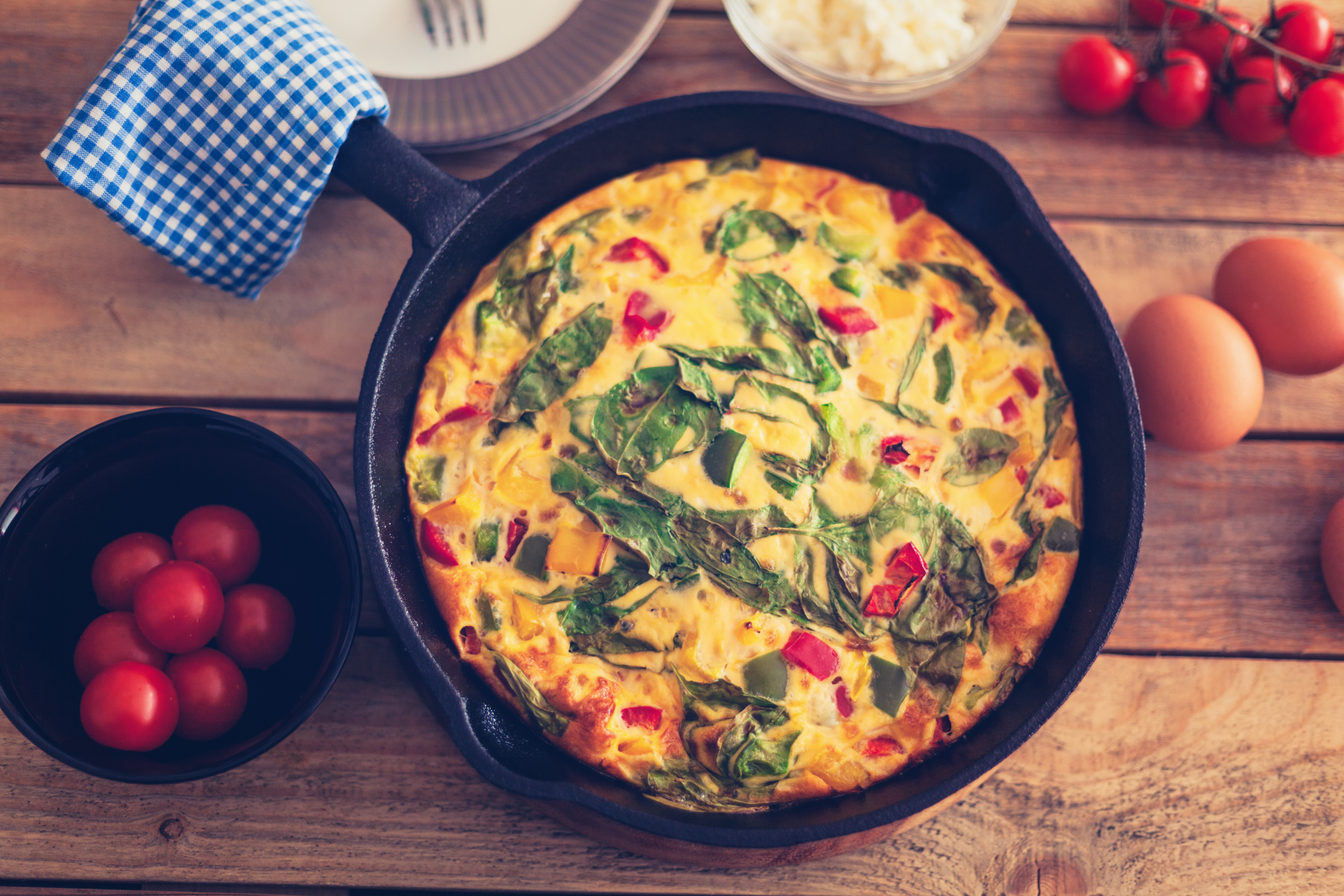 Tortilla de vegetales con atún
