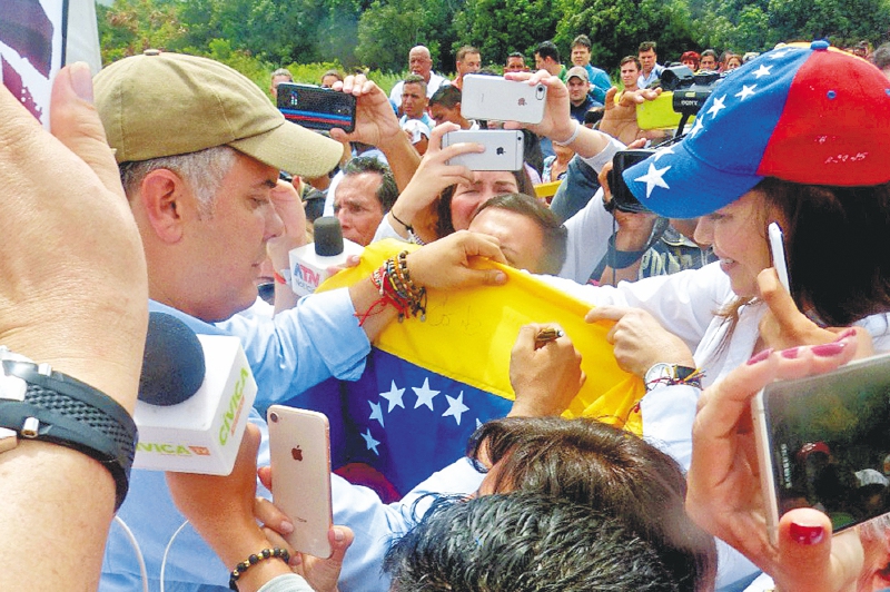 El fin de semana, Duque estuvo en Cúcuta con la líder opositora venezolana María Corina Machado. / EFE