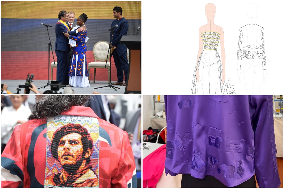 Los invitados a la posesión utilizaron la ropa para enviar mensajes.