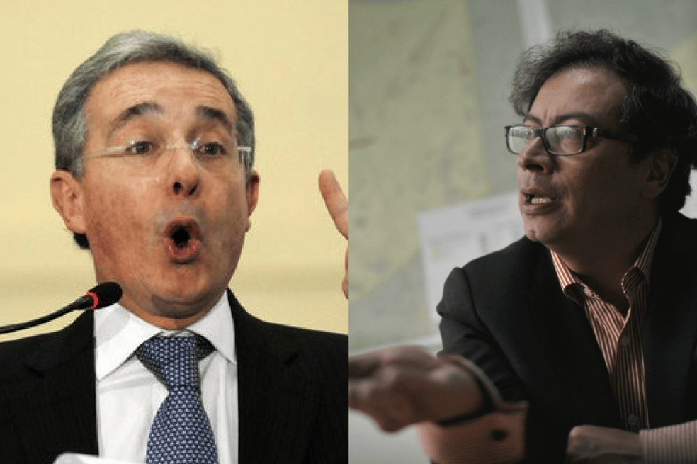 Senadores Álvaro Uribe Vélez y Gustavo Petro. / Archivo