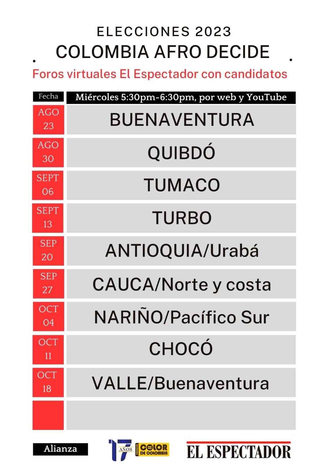 Debates de Colombia Afro Decide en el Espectador