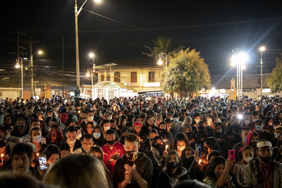 En Madrid hicieron una velatón el domingo 2 de mayo en honor a Brayan Fernando Niño Araque.