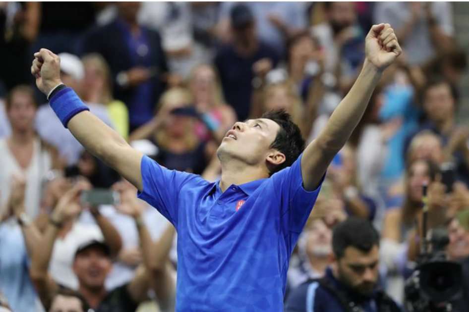 Nishikori celebra su paso a la semifinal. / EFE