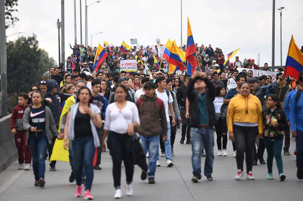 Para esta jornada de protestas, se activará el protocolo de acompañamiento a movilizaciones sociales anunciado por Claudia López. De acuerdo con la mandataria, el Esmad "será el último recurso".  / Gustavo Torrijos - El Espectador
