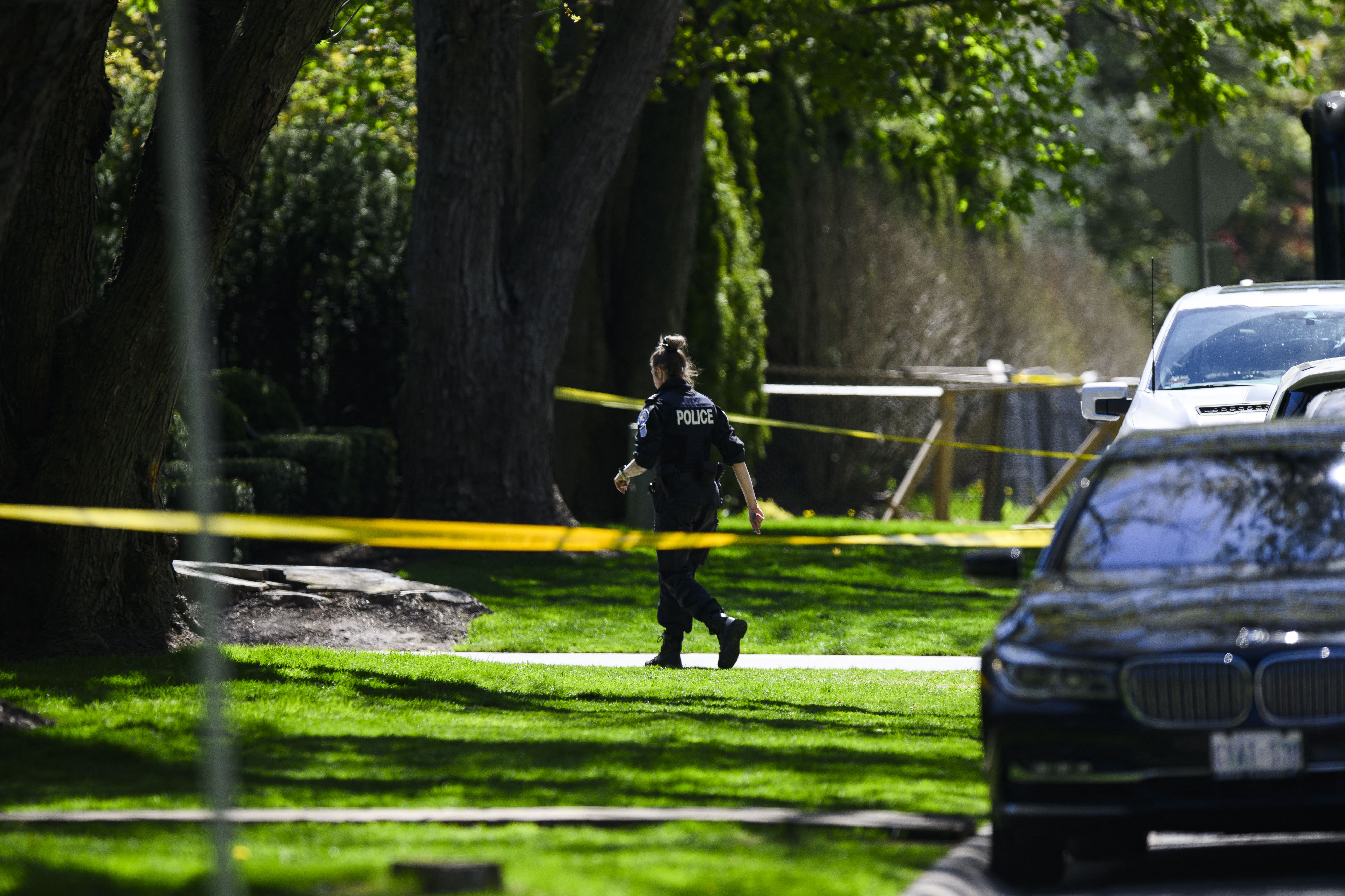 Toronto police patrol outside the home of Canadian rapper Drake after reports of a shooting early on May 7, 2024, according to media reports.