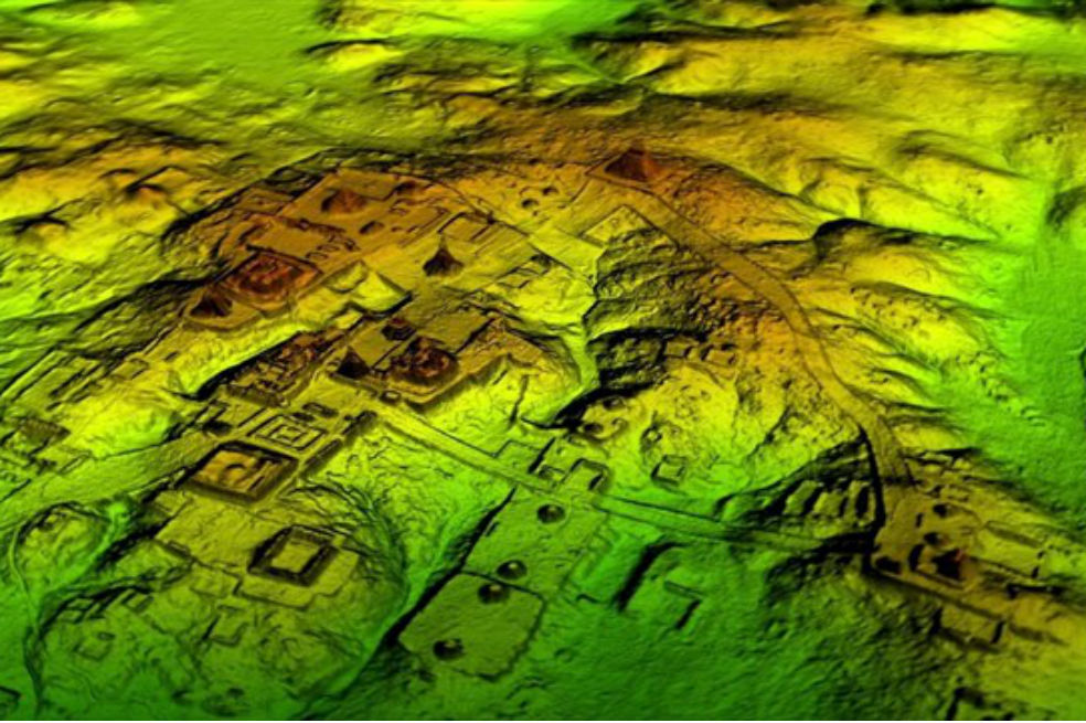 Así se ven los restos de la megalópolis descubierta con la tecnología LiDAR. / Twitter Nat Geo