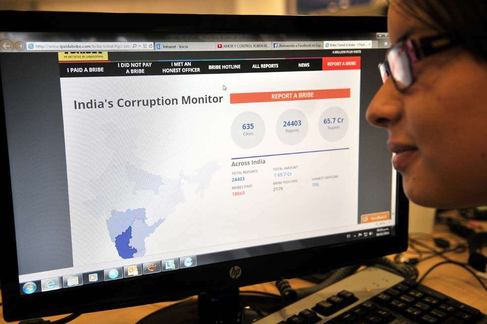 El portal ipaidabribe.com ha sido uno de las herramientas más usadas en Asia para denunciar hechos de corrupción. Allí también se pueden poner mensajes de felicitación a funcionarios honestos./ Gustavo Torrijos