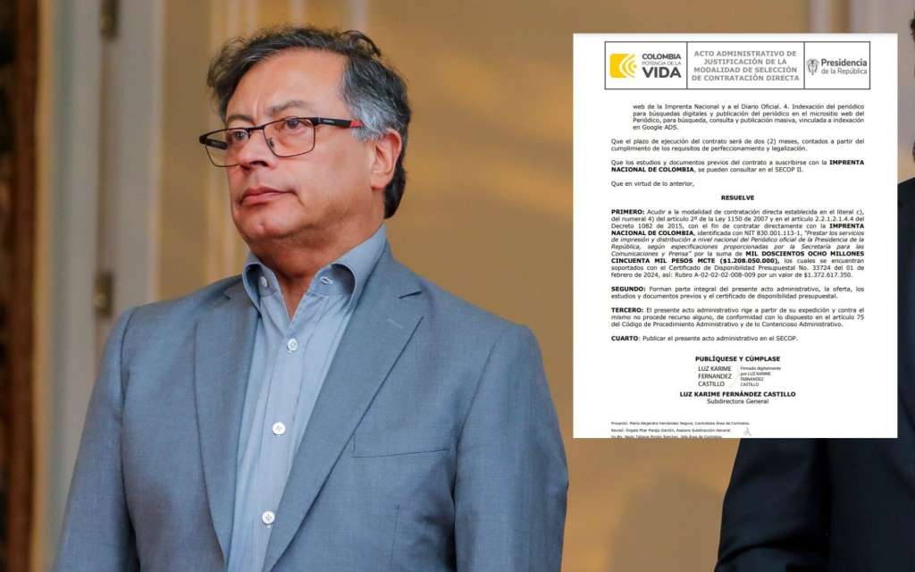 El contrato fue firmado por $1.200 millones con la Imprenta Nacional.