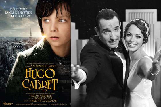 Hugo y El artista grandes ganadoras en los Oscar