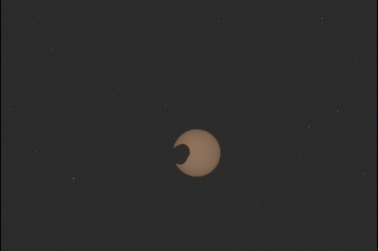 Eclipse solar en marte, el 8 de febrero de este año.