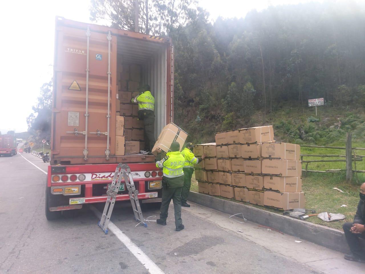 El hallazgo de la mercancía fue en el peaje Chusacá, al ingreso a la capital.