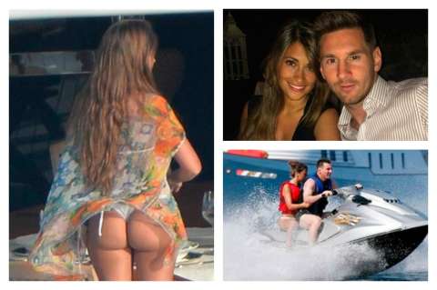 La novia de  Lionel Messi, con una cola que le da la vuelta al mundo
